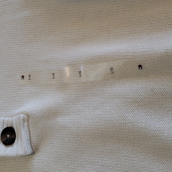 Nwt Tommy Hilfiger Knit Pullover 1/4 Button front long sleeved Cream Size Mens L - Picture 4 of 8